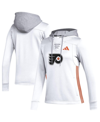Adidas Originals Adidas White Philadelphia Flyers Refresh Skate Lace Aeroready Pullover Hoodie In White
