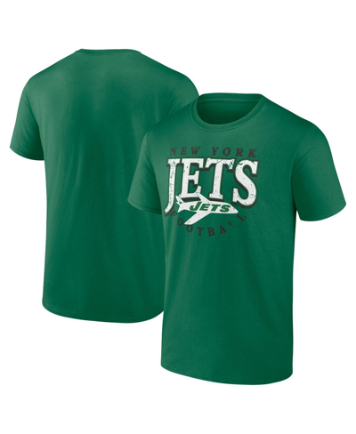 Fanatics Men's  Green Distressed New York Jets Big And Tall Throwback T-shirt