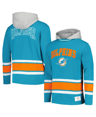 Tommy Hilfiger Men's  Aqua Miami Dolphins Ivan Fashion Pullover Hoodie