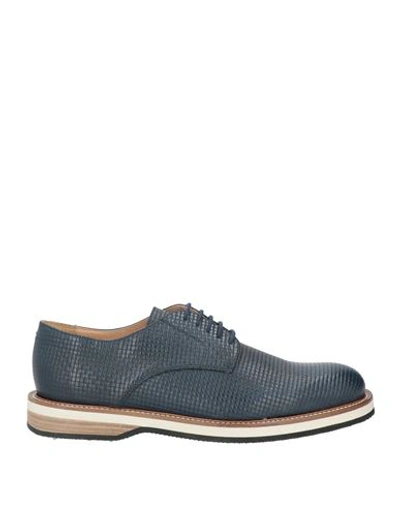 Frau Man Lace-up Shoes Navy Blue Size 12 Soft Leather
