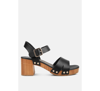 LONDON RAG CAMPBELL FAUX LEATHER TEXTURED BLOCK HEEL SANDALS