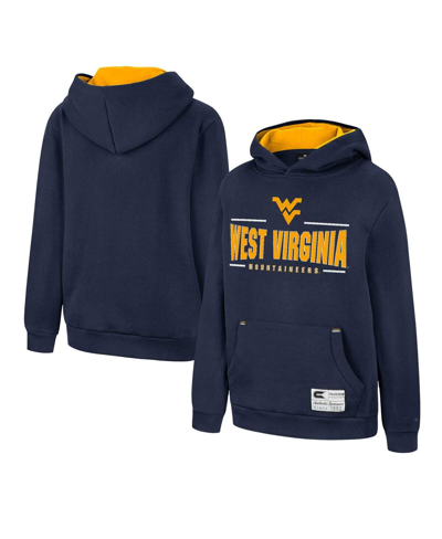 COLOSSEUM BIG BOYS COLOSSEUM NAVY WEST VIRGINIA MOUNTAINEERS LEAD GUITARISTS PULLOVER HOODIE