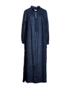 Three Graces London Woman Midi Dress Navy Size 4 Cotton, Elastane In Navy Blue
