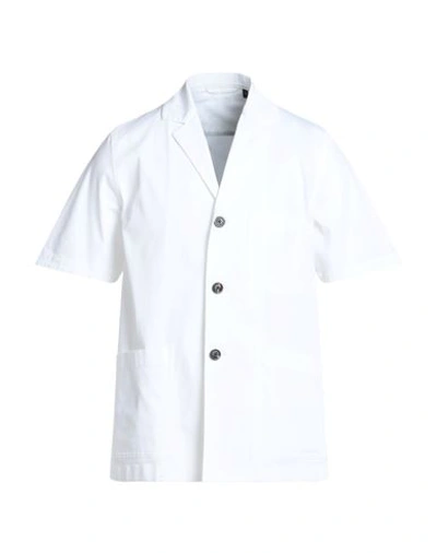 Lardini Man Shirt White Size M Cotton, Elastane