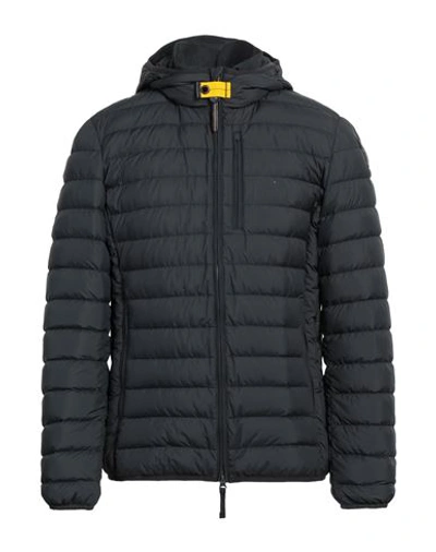 Parajumpers Man Down Jacket Steel Grey Size L Polyester In Black