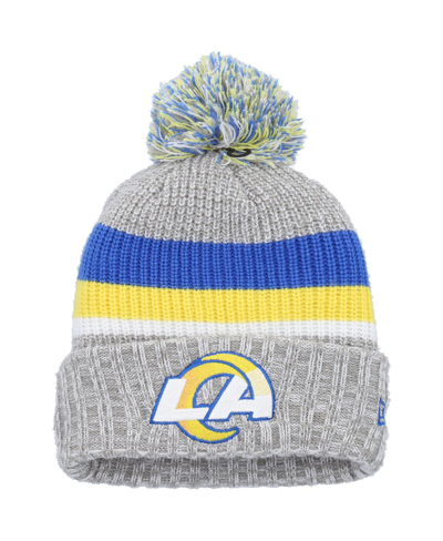 New Era Kids' Youth Boys And Girls  Heather Gray Los Angeles Rams Cuffed Knit Hat With Pom