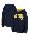Colosseum Youth Navy West Virginia Mountaineers Applique Arch & Logo Full-zip Hoodie In Navy