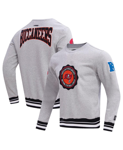 Pro Standard Men's  Heather Gray Tampa Bay Buccaneers Crest Emblem Pullover Sweatshirt