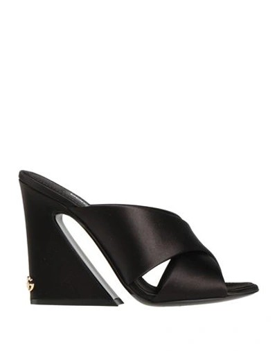Dolce & Gabbana Woman Sandals Black Size 7.5 Textile Fibers
