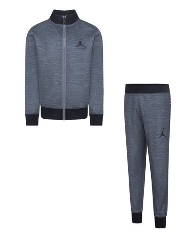 Jordan Kids' Little Boys Air Tricot Jacket And Pants, 2 Piece Set In Carbon Gray