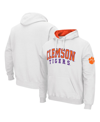 Colosseum White Clemson Tigers Double Arch Pullover Hoodie In White