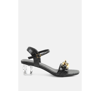 London Rag Icicle Clear Low Heel Chain Sandals In Black