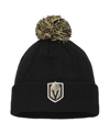 ADIDAS ORIGINALS MEN'S ADIDAS BLACK VEGAS GOLDEN KNIGHTS COLD.RDY CUFFED KNIT HAT WITH POM