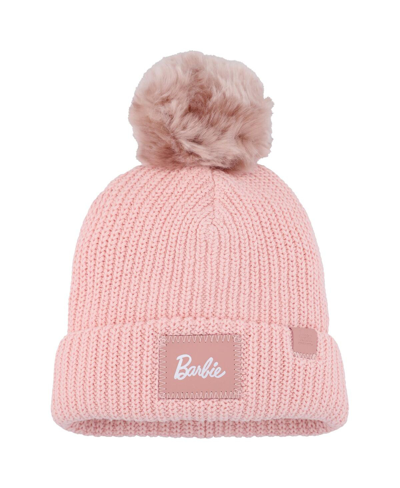 Love Your Melon Women's  Pink Barbie Satin Lined Cuffed Knit Hat With Pom