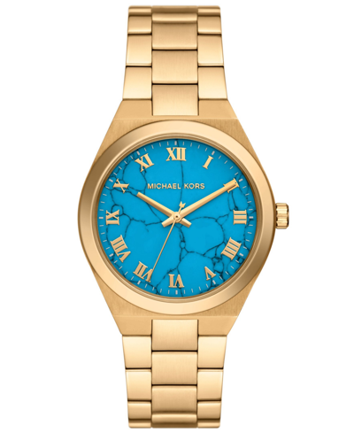 Michael Kors Women's Lennox Three-hand Gold-tone Stainless Steel Watch 37mm