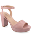 Journee Collection Women's Nairri Wide Width Platform Block Heel Dress Sandals In Rose