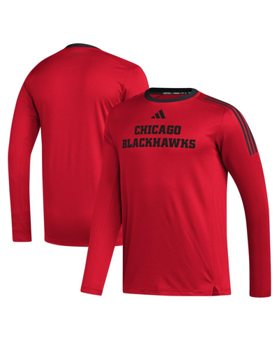 Adidas Originals Men's Adidas Red Chicago Blackhawks Aeroready Long Sleeve T-shirt