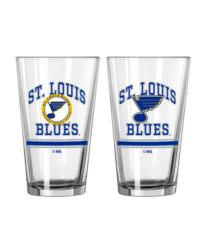Logo Brands St. Louis Blues 16 oz Pint Glass Two Pack In Clear