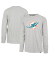 47 BRAND MEN'S '47 BRAND GRAY DISTRESSED MIAMI DOLPHINS PREMIER FRANKLIN LONG SLEEVE T-SHIRT