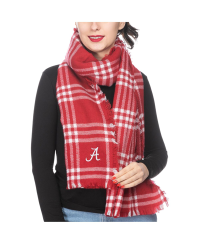 Zoozatz Women's  Alabama Crimson Tide Plaid Blanket Scarf In Red