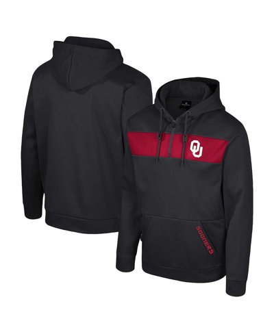 Colosseum Men's  Black Oklahoma Sooners Quarter-zip Hoodie