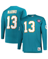 MITCHELL & NESS MEN'S MITCHELL & NESS DAN MARINO AQUA MIAMI DOLPHINS BIG AND TALL CUT AND SEW PLAYER NAME AND NUMBER