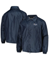 DUNBROOKE MEN'S DUNBROOKE NAVY TAMPA BAY RAYS COACH'S RAGLAN FULL-SNAP WINDBREAKER JACKET