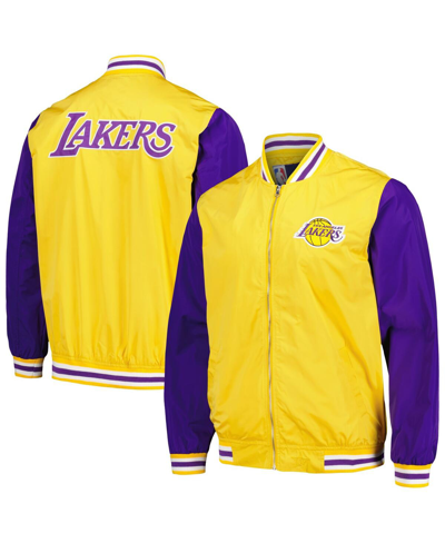 Jh Design Men's  Yellow Los Angeles Lakers Full-zip Bomber Jacket