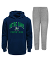 Outerstuff Toddler Boys And Girls Navy, Gray Notre Dame Fighting Irish Play-by-play Pullover Fleece Hoodie And In Navy,gray