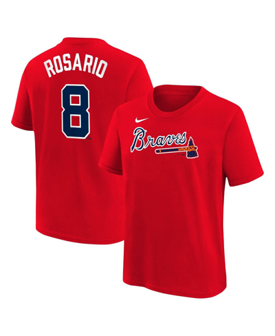 Nike Kids' Big Boys  Eddie Rosario Red Atlanta Braves Name And Number T-shirt