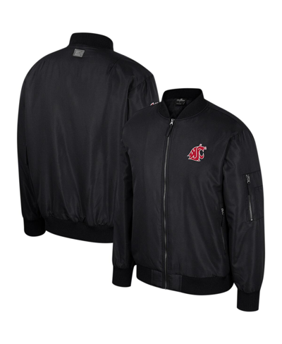 Colosseum Men's  Black Washington State Cougars Full-zip Bomber Jacket