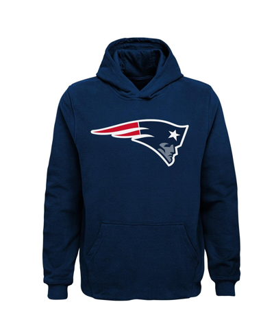 Outerstuff Kids' Big Boys Navy New England Patriots Team Logo Pullover Hoodie