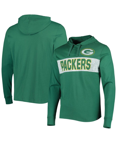 47 Brand Men's ' Green Distressed Green Bay Packers Field Franklin Hooded Long Sleeve T-shirt