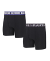 CONCEPTS SPORT MEN'S CONCEPTS SPORT BALTIMORE RAVENS GAUGE KNIT BOXER BRIEF TWO-PACK