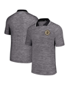 MSX BY MICHAEL STRAHAN MEN'S MSX BY MICHAEL STRAHAN GRAY BOSTON BRUINS STRATEGY RAGLAN POLO SHIRT