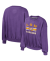 Colosseum Purple Lsu Tigers Audrey Washed Pullover Sweatshirt In Purple