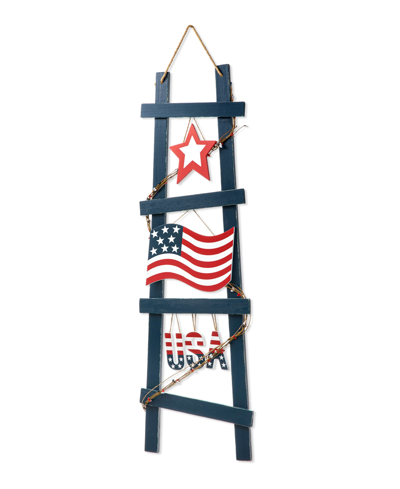 Glitzhome 36" H Patriotic, Americana Ladder-shaped "usa" Porch Decor In Multi