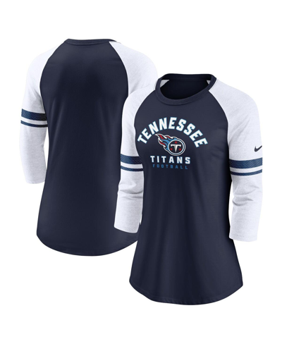 Nike Women's  Navy Tennessee Titans 3/4-sleeve Lightweight Raglan Fashion T-shirt