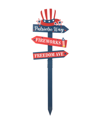 GLITZHOME 36" H PATRIOTIC, AMERICANA WOODEN TOP HAT WORD SIGN YARD STAKE