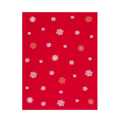 Safavieh Holiday Snow Throw Blanket In Red,white