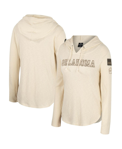 Colosseum Women's  Cream Oklahoma Sooners Oht Military-inspired Appreciation Casey Raglan Long Sleeve