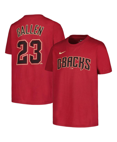 Nike Kids' Big Boys  Zac Gallen Red Arizona Diamondbacks Name And Number T-shirt