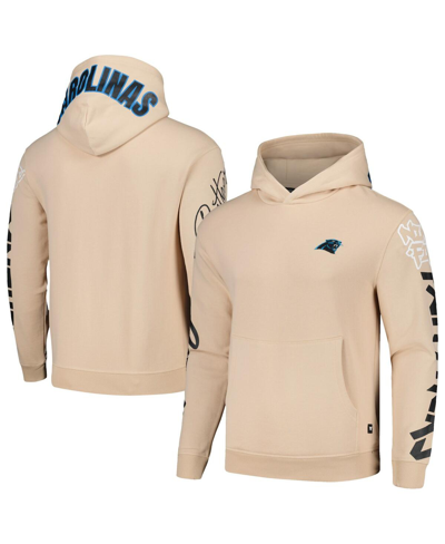The Wild Collective Men's And Women's  Cream Carolina Panthers Heavy Block Pullover Hoodie