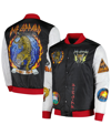 REASON MEN'S AND WOMEN'S REASON BLACK DEF LEPPARD BOMBER FULL-SNAP JACKET