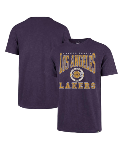 47 Brand Men's ' Purple Distressed Los Angeles Lakers All Out Scrum T-shirt
