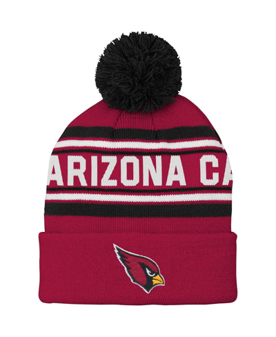 Outerstuff Kids' Youth Boys And Girls Cardinal Arizona Cardinals Jacquard Cuffed Knit Hat With Pom In Red