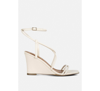 London Rag Gram Hunt Ankle Strap Wedge Sandals In White