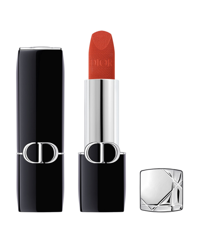 Dior Rouge  Lipstick In Rayonnante Velvet - A Deep Brick Red