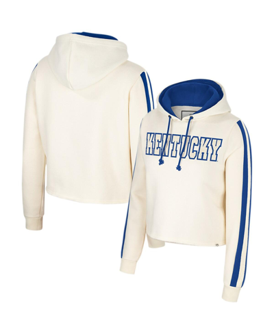 Colosseum Women's  Cream Kentucky Wildcats Perfect Date Cropped Pullover Hoodie