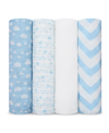 COMFY CUBS BABY BOYS AND BABY GIRLS MUSLIN SWADDLE BLANKET, PACK OF 4